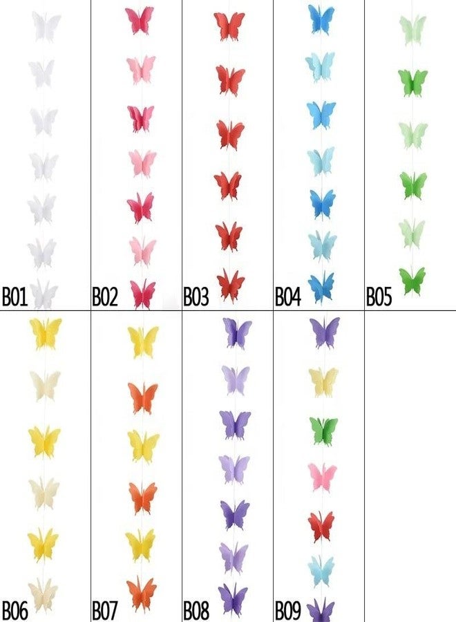 Happy Space 3D Butterfly Paper Banner, Streamer, Hanging, Bunting - Pink, 9.8ft - Birthday, Wedding, Baby Shower, Home Decor, Theme Parties - Image 2